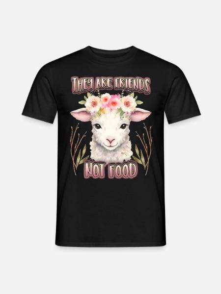 Schaf Schäfchen lustiger Spruch für Veganer - Männer T-Shirt - Schwarz