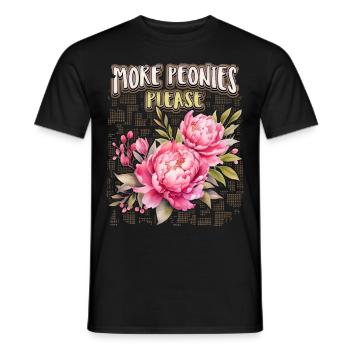 Pfingstrosen Illustration, Pink-Peony, Spruch - Männer T-Shirt - Schwarz - Vorne - AI Model Male 178 light (178cm)