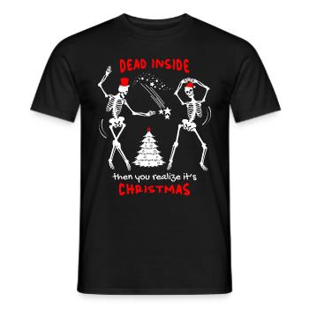 Weihnachten lustiges Skelett, Totenkopf, Spruch - Männer T-Shirt - Schwarz - Vorne - AI Model Male 178 light (178cm)