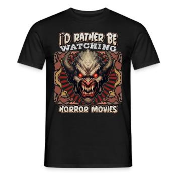Horror Filme, Teufelsmaske, unheimlicher Zombie - Männer T-Shirt - Schwarz - Vorne - AI Model Male 178 light (178cm)