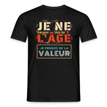 départ en retraite je ne prends pas de l'âge rétro - T-shirt homme - noir - Devant - AI Model Male 178 light (178cm)