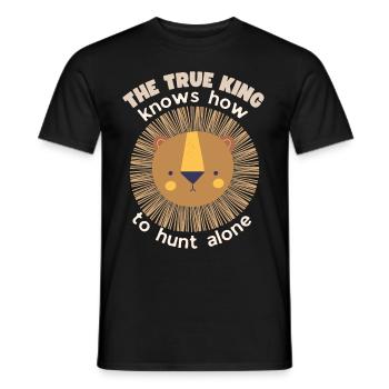 Lion Saying, Self Confidence, Funny Lion Head - Men's T-Shirt - black - Front - AI Model Male 178 light (178cm)