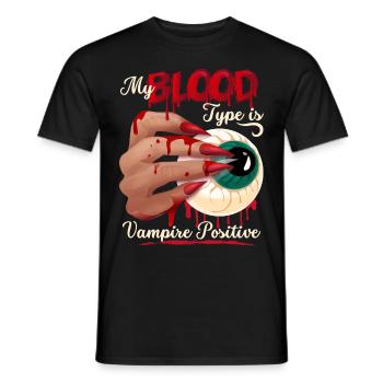 Vampir Blut, Blutsauger lustiger Spruch - Männer T-Shirt - Schwarz - Vorne - AI Model Male 178 light (178cm)