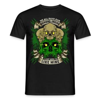 Totenköpfe, Skull, lustiger Spruch, Totenschädel - Männer T-Shirt - Schwarz - Vorne - AI Model Male 178 light (178cm)