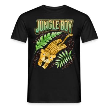 Kawaii Tiger, handgemalt, lustiger Tiger Spruch - Männer T-Shirt - Schwarz - Vorne - AI Model Male 178 light (178cm)