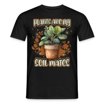 Flower Pot with Rubber Tree, Funny Plants Saying - Men's T-Shirt - black - Front - AI Model Male 178 light (178cm)