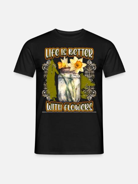 Påskelilje, påskelilje, vintage botanisk blomst - Mænd T-shirt - sort