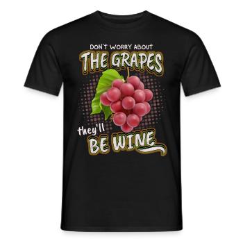 Funny Wine Saying, Grapes, Wine Drinker Pun - Men's T-Shirt - black - Front - AI Model Male 178 light (178cm)