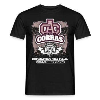 Baseball, Kobras Club Logo, Baseballclub Spruch - Männer T-Shirt - Schwarz - Vorne - AI Model Male 178 light (178cm)