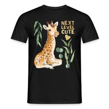 Comic Giraffe, lustiger Spruch - Männer T-Shirt - Schwarz - Vorne - AI Model Male 178 light (178cm)