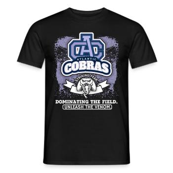 American Football, Kobras Club Logo, Spruch - Männer T-Shirt - Schwarz - Vorne - AI Model Male 178 light (178cm)