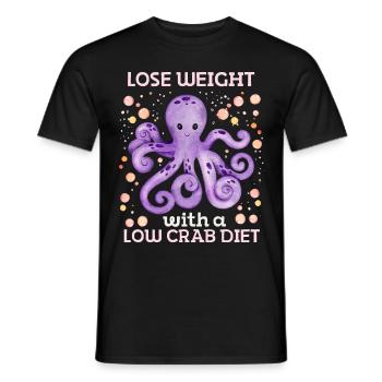 Cartoon Squid, Octopus Octopus, Octopus Joke - Men's T-Shirt - black - Front - AI Model Male 178 light (178cm)