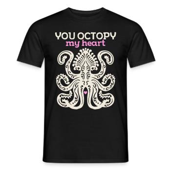 Poulpe poulpe, jeu de mots de la Saint-Valentin, dicton drôle - T-shirt homme - noir - Devant - AI Model Male 178 light (178cm)