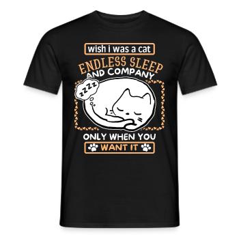 Chat qui dort, chats de dessins animés drôles qui disent - T-shirt homme - noir - Devant - AI Model Male 178 light (178cm)