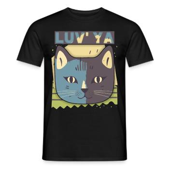 Valentine's Day Cat, Cat Head, Declaration of Love - Men's T-Shirt - black - Front - AI Model Male 178 light (178cm)