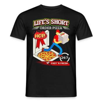 Lustiger Pizza Spruch, Pizza Lieferdienst - Männer T-Shirt - Schwarz - Vorne - AI Model Male 178 light (178cm)