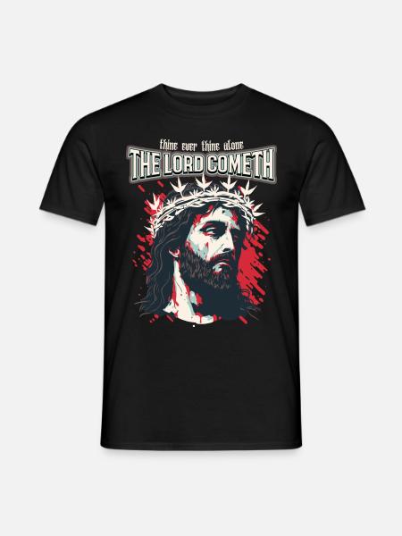 Christlicher Spruch Jesus Christus mit Dornenkrone - Männer T-Shirt - Schwarz