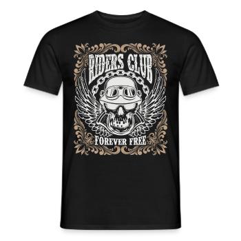 Dicton de motocycliste, crâne vintage avec casque - T-shirt homme - noir - Devant - AI Model Male 178 light (178cm)