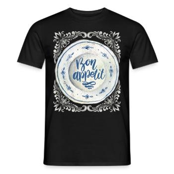 Cook and Cook, Saying Antique Plate Typography - Men's T-Shirt - black - Front - AI Model Male 178 light (178cm)
