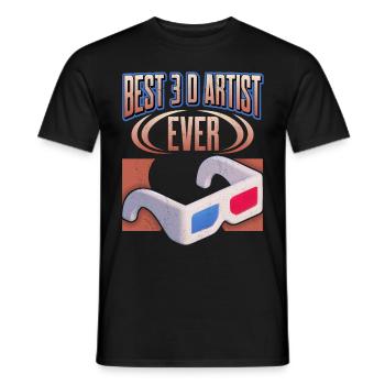 Artiste 3D, dicton drôle avec des lunettes 3D - T-shirt homme - noir - Devant - AI Model Male 178 light (178cm)