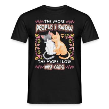 Chat, Chat Sarcastique Qui Dit, Amour De Chat - T-shirt homme - noir - Devant - AI Model Male 178 light (178cm)