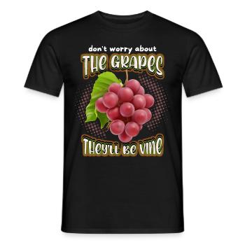 Wine, Grapes, Funny Saying, Pun - Men's T-Shirt - black - Front - AI Model Male 178 light (178cm)