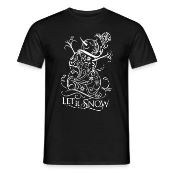 Schneemann kaligrafie - Männer T-Shirt - Schwarz - Vorne - AI Model Male 178 light (178cm)