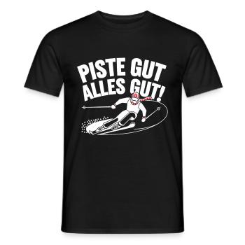 Piste gut, alles gut – Lustiges Ski - Männer T-Shirt - Schwarz - Vorne - AI Model Male 178 light (178cm)