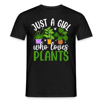 JUSTE UNE FILLE QUI AIME LES PLANTES - T-shirt homme - noir - Devant - AI Model Male 178 light (178cm)