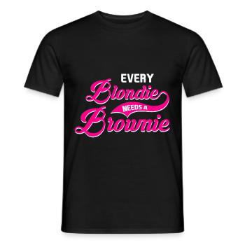 Every Blondie needs a Brownie Tussi Girly Partner - Men's T-Shirt - black - Front - AI Model Male 178 light (178cm)