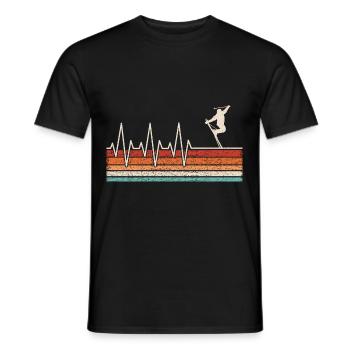 Skifahrer Herzschlag - Männer T-Shirt - Schwarz - Vorne - AI Model Male 178 light (178cm)