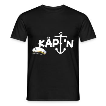 Käptn Kapitän Skipper Bootsführer Segelboot - Männer T-Shirt - Schwarz - Vorne - AI Model Male 178 light (178cm)