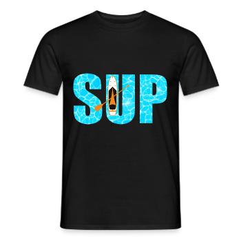 SUP Paddleboarding - Men's T-Shirt - black - Front - AI Model Male 178 light (178cm)