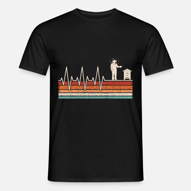 Imker Herzschlag - Männer T-Shirt - Schwarz