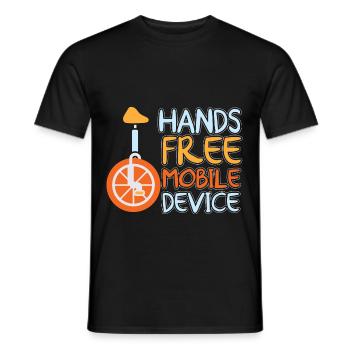 Hands Free Mobile Device Unicycle Joke - Männer T-Shirt - Schwarz - Vorne - AI Model Male 178 light (178cm)