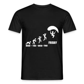 Paragliding paragliding pilot pilot weekly planning - Men's T-Shirt - black - Front - AI Model Male 178 light (178cm)