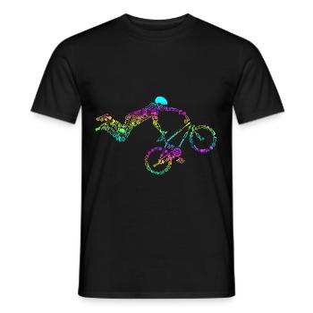 BMX Retro Calligram Bicycle Motocross Bike Rider - Men's T-Shirt - black - Front - AI Model Male 178 light (178cm)