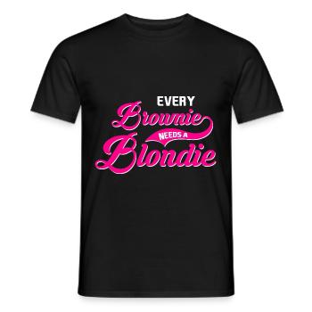 Every Brownie needs a Blondie Tussi Girly Partner - Men's T-Shirt - black - Front - AI Model Male 178 light (178cm)