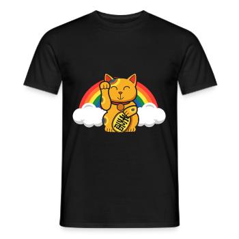 Fortune Cat Pride Maneki Neko Japanese Lucky Cat - Männer T-Shirt - Schwarz - Vorne - AI Model Male 178 light (178cm)