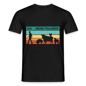Ich Meine Follower Schwein Kuh Schaf Huhn Nutztier - Männer T-Shirt - Schwarz - Vorne - AI Model Male 178 light (178cm)