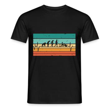 Vintage Heartbeat Handbike Bike Handbike - Men's T-Shirt - black - Front - AI Model Male 178 light (178cm)