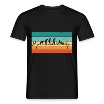 Vintage Heartbeat Handbike Bike Handbike - Men's T-Shirt - black - Front - AI Model Male 178 light (178cm)