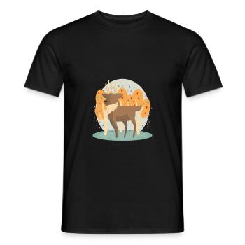 cerf - T-shirt homme - noir - Devant - AI Model Male 178 light (178cm)