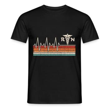 Krankenschwester Herzschlag - Männer T-Shirt - Schwarz - Vorne - AI Model Male 178 light (178cm)