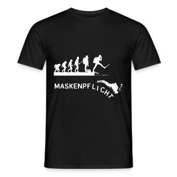 Evolution Taucher Maskenpflicht - Männer T-Shirt - Schwarz - Vorne - AI Model Male 178 light (178cm)