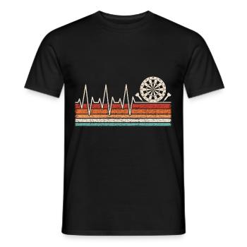 Dart player heartbeat - Men's T-Shirt - black - Front - AI Model Male 178 light (178cm)