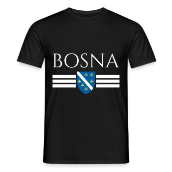 Conception du drapeau de la Bosnie-Herzégovine - T-shirt homme - noir - Devant - AI Model Male 178 light (178cm)