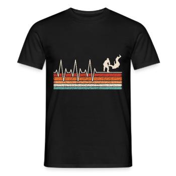 Judo Heartbeat - Men's T-Shirt - black - Front - AI Model Male 178 light (178cm)