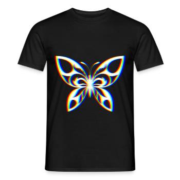 EDM Tricolore - Papillon - Glitch - Style rave - T-shirt homme - noir - Devant - AI Model Male 178 light (178cm)