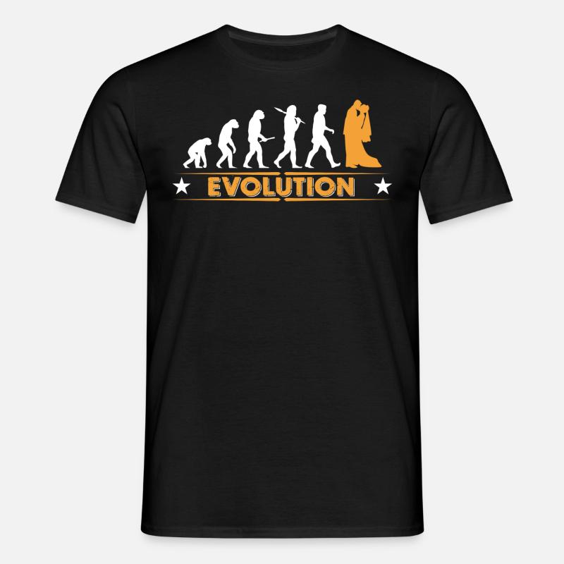 Hochzeit - Evolution - Männer T-Shirt - Schwarz